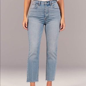 abercrombie curve love ultra high rise ankle straight